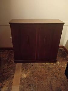 lot 980 image: Retro Storage Cabinet.   29 x 32 x 12.   Located in basement