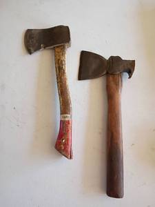 lot 1043 image: 2 Hand Axes with Wood Handles