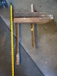 lot 1054 image: Extra Large Vintage Wooden Clamp.
