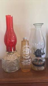 lot 1102 image: Oil Lamps with Camellight Lamp Oil