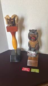 lot 1105 image: Ram and Woodchuck Draft Cider Beer Tap Handles