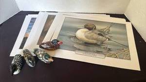 lot 1126 image: Waterfowl Art Prints and Decorative Duck Figurines