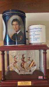 lot 1142 image: Royal Marriage Prince of Wales Lady Diana Spencer 1981 Commemorative Tin Mug Ship Model