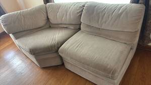 lot 1161 image: Upholstered Sectional Sofa Modular 2-Piece Armchair Set