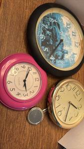 lot 1200 image: Wall Clocks Citizen Quartz Pink Black Beige Locomotive Design