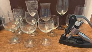 lot 1208 image: Assorted Glassware Lot with Wine Opener