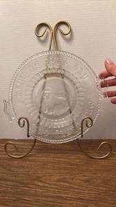 lot 1212 image: Lion Medallion Plate with Metal Stand
