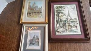 lot 1232 image: Framed Artwork of France Largest frame 19x15