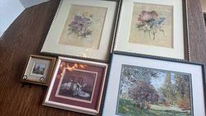 lot 1233 image: Framed Artwork. Largest is 15x13