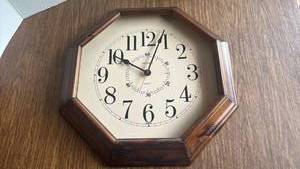 lot 1236 image: Verichron Quartz Octagonal Wall Clock 20 inch . Missing glass