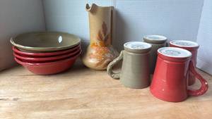 lot 1408 image: The Octavia Hill Collection Dinnerware Set Bowls Mugs Pitcher