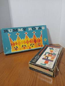 lot 1612 image: Rummy Royal Card Game and Blockhead Stacking Game Lot maybe not be complete sets. Junior and unopened scrabble