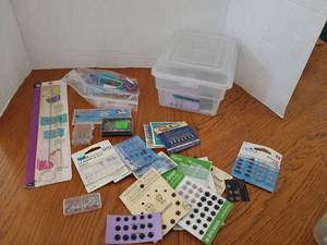 lot 1637 image: Sewing & Crafting Supplies Lot Buttons Hooks Eyes Fasteners and buttons