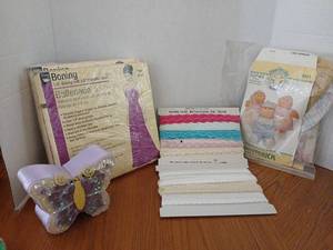 lot 1645 image: Lot of Sewing Supplies Boning Ballenado Fabric, cabbage patch Patterns