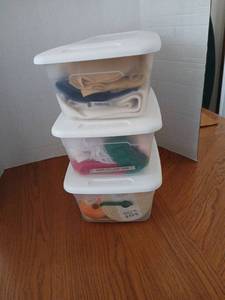 lot 1674 image: Sewing & Craft Supply Organizer Lot with Ribbons, Lace Trim, and Notions