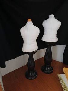 lot 1681 image: Pair of Dress Forms Mannequins Torso with Black Stands