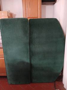 lot 1705 image: Green Upholstered Cushion Panels Set of 2 Rounded Top 58x22 and 58x30