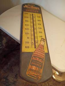lot 3015 image: Vintage Metal SignThermostat.  Drink Nesbitts Orange