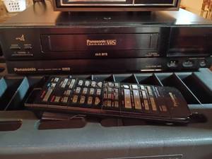 lot 3017 image: Panasonic. VHS Player with Remote   Located in basement