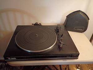 lot 3019 image: Turn Table with Record Cleaner.   Located in basement