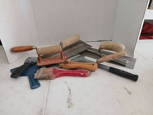 lot 4106 image: Lot of Drywall Finishing Tools Taping Knives Floats Scrapers