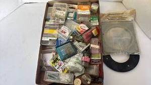 lot 4315 image: Hardware Lot Assorted Fasteners Nails Screws Hooks Tools