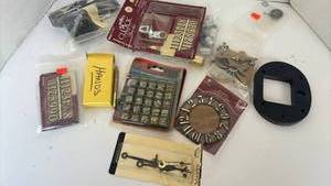 lot 4342 image: Clock Craft Kit Lot Leather Stamping Alphabet Pendulum Parts Hardware