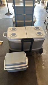 lot 4345 image: GOTT Cooler on Wheels with ATM Design Lid and Smaller Cooler