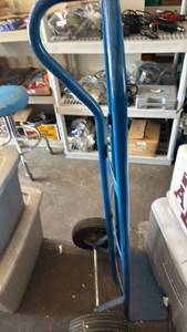 lot 4346 image: Blue Hand Truck Dolly with Pneumatic Wheels