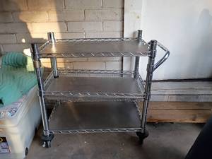 lot 4410 image: Wire Cart on Wheels.  33 x 34 x 18