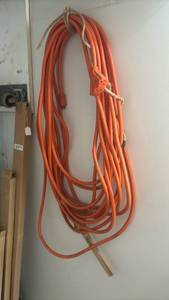 lot 4519 image: Heavy Duty Orange Extension Cord with Multiple Outlet Connectors