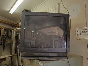 lot 4535 image: 27in. Sony Television with Remote.  Used in garage.  Works