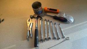lot 4711 image: Hand Tools Lot Locking Pliers Craftsman Wrenches Hammer Screwdriver Utility Knife