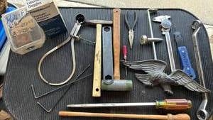 lot 4719 image: Hand Tools Lot Including Hammers, Pliers, Wrenches, Calipers, Laboratory Goggles