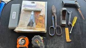 lot 4721 image: Stanley Grater Scissors Wrenches Hammer Tape Measure and more