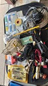 lot 4729 image: Raychem 1996 Rippon Corp Cable Management Patch Panel with Cords and Electrical Supplies