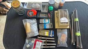 lot 4737 image: Hardware Assortment Lot Screws Nails Fasteners and Thermostat