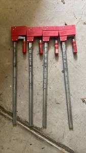 lot 4804 image: Bessey 4-Piece Bar Clamp Set with Red Handles