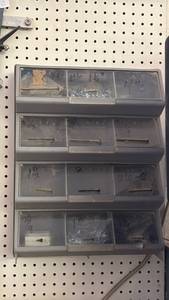 lot 4816 image: Plastic Hardware Storage Organizer 4-Drawer with Fasteners 18x13