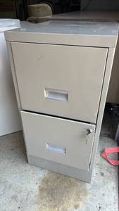 lot 4820 image: 2-Drawer Vertical File Cabinet with Lock 29x15x18