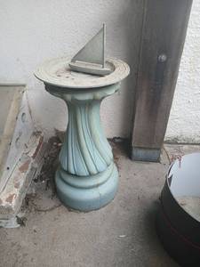 lot 5008 image: Pedestal Sundial with Sailboat Gnomon very heavy  bring help to haul and load