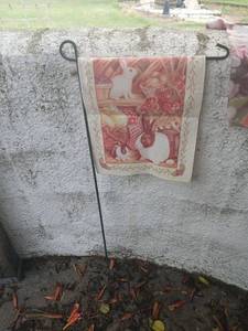 lot 5014 image: Garden Flags with garden flag holder