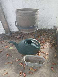 lot 5015 image: Garden Watering Can and Buckets Lot 3 Pieces