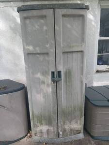 lot 5025 image: Rubbermaid Double-Door Storage Cabinet 70 x 32 x 20 in