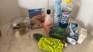 lot 4240 image: Household Cleaning Supplies Lot Caddie Dry Cleaning Pad Febreze Multi-Purpose