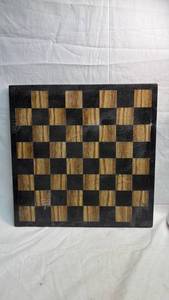 lot 1 image: Marble Chess Board (14x14) with Marble Pieces.