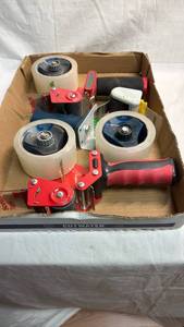 lot 3 image: Tape Dispenser Set with 3 Rolls Clear Packing Tape and Handheld Dispensers