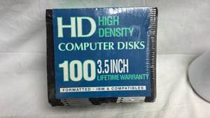 lot 122 image: HD High Density Computer Disks 3.5 Inch 100 Pack Formatted IBM Compatible