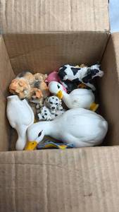 lot 128 image: Lot of Animal Figurines - Dogs Ducks Fish Birds