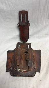 lot 149 image: Two-Piece Leather Tool Holster with Stitching Details